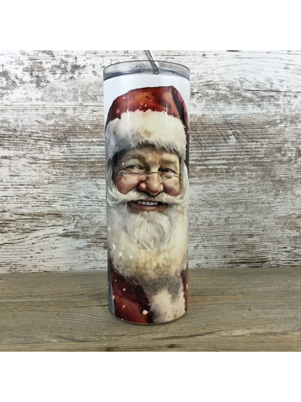 Vintage Inspired Santa Claus Tumbler - Smiling Santa with a Twinkle in His Eye